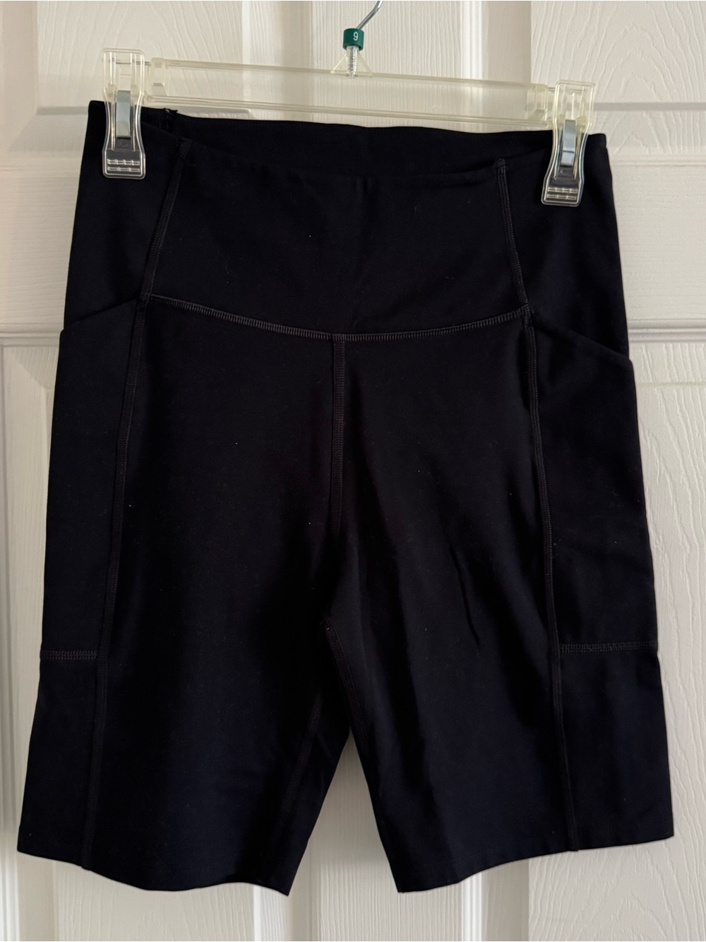 Girlfriend Collective Black High-Rise Bike Short with pockets
